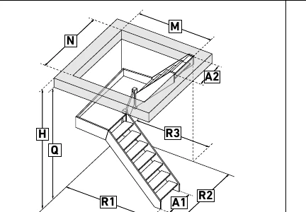 Escalier en U palier droit
