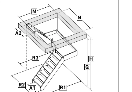 Escalier en U palier gauche